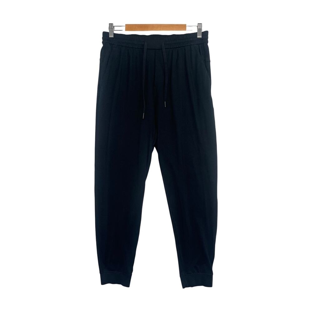 Lululemon Soft Jersey Joggers Pants Mens Large Black Tapered Athleisure Stretch - Picture 1 of 9